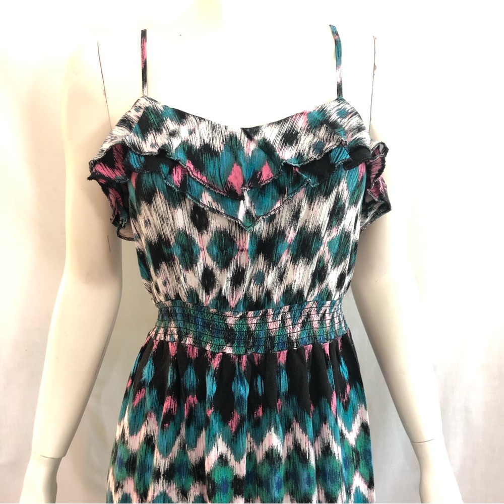 Woman’s maxi summer dress with ruffle top size medium